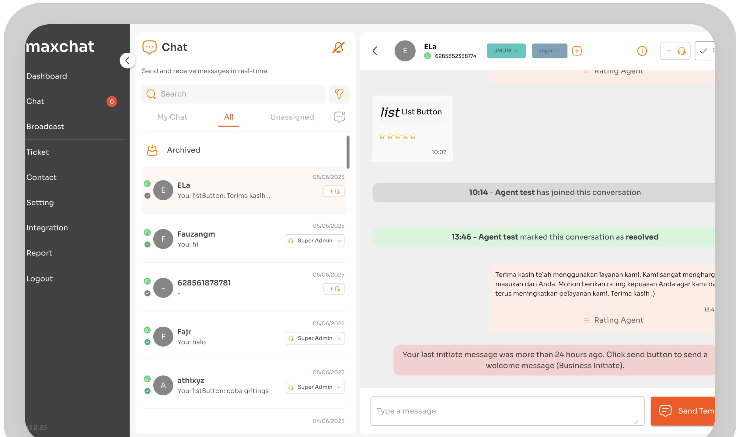 Tidak Ada Lagi <primary>Chat Tercecer</primary>